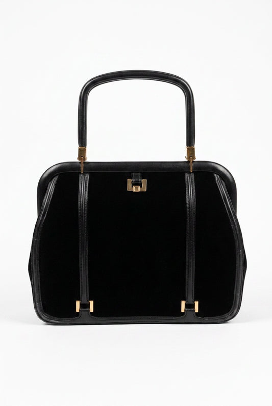 Sac à main Loewe vintage cuir et velours – Seconde main luxe - VestiaireFMR Genève Suisse