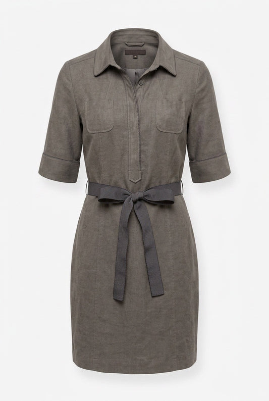 Robe Chemise Apostrophe Paris en lin - Seconde main luxe – VestiaireFMR Genève Suisse