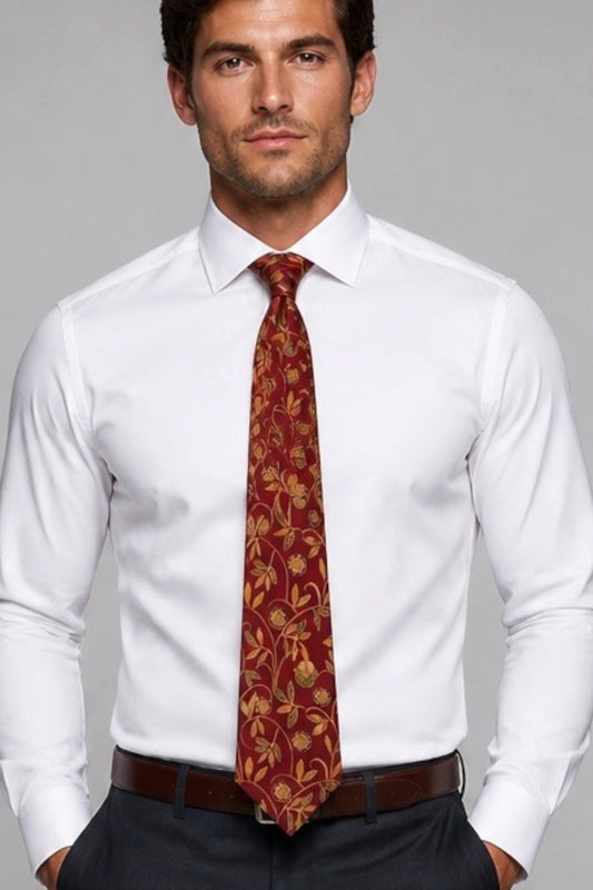 Homme portant une cravate en soie vintage Lanvin – Seconde main luxe – VestiaireFMR Genève Suisse