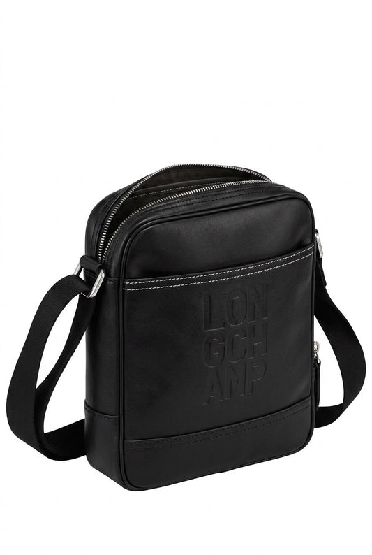 Sac à bandoulière de face Longchamp maroquinerie homme – Seconde main luxe – VestiaireFMR Genève Suisse