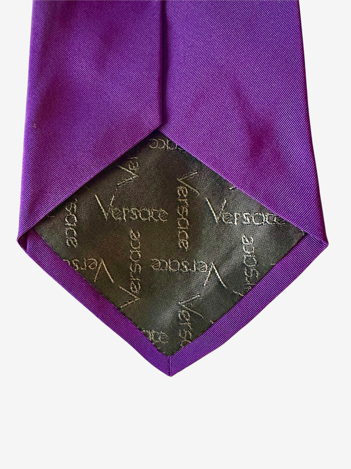 Gianni Versace Cravate Soie Violet Vintage Made in Italy