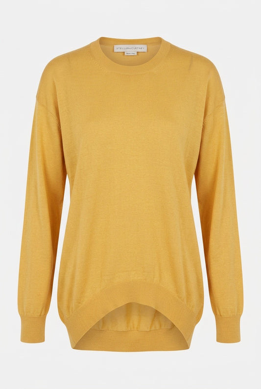Pull Stella McCartney laine soie jaune oversize – Seconde Main luxe _ Vestiairefmr Genève Suisse