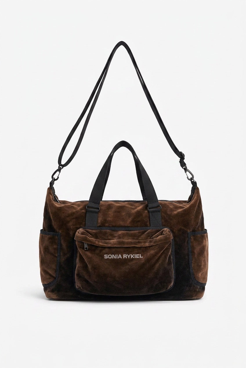 Sac velours marron Sonia Rykiel – Seconde main luxe – VestiaireFMR Genève Suisse