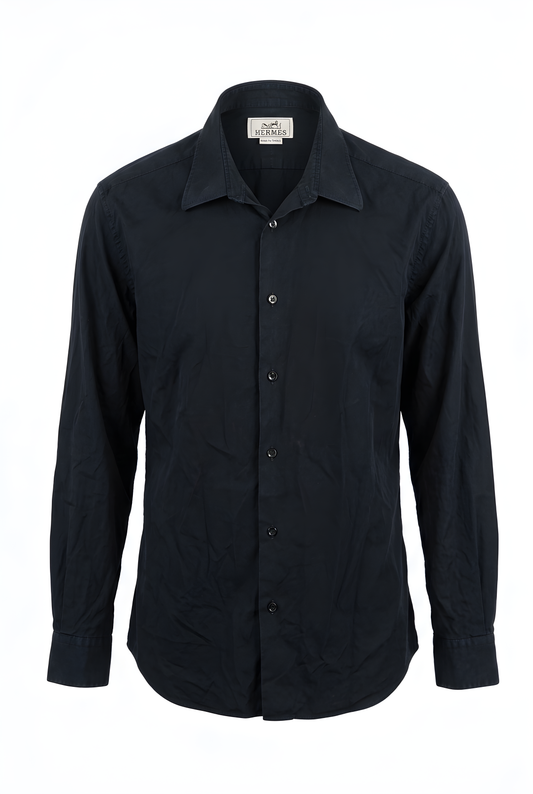 Chemise homme en coton Hermès - Seconde main luxe - VestiaireFMR Genève Suisse