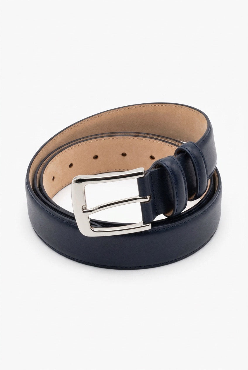 Ceinture cuir bleu nuit détail boucle — Seconde Main VestiaireFMR