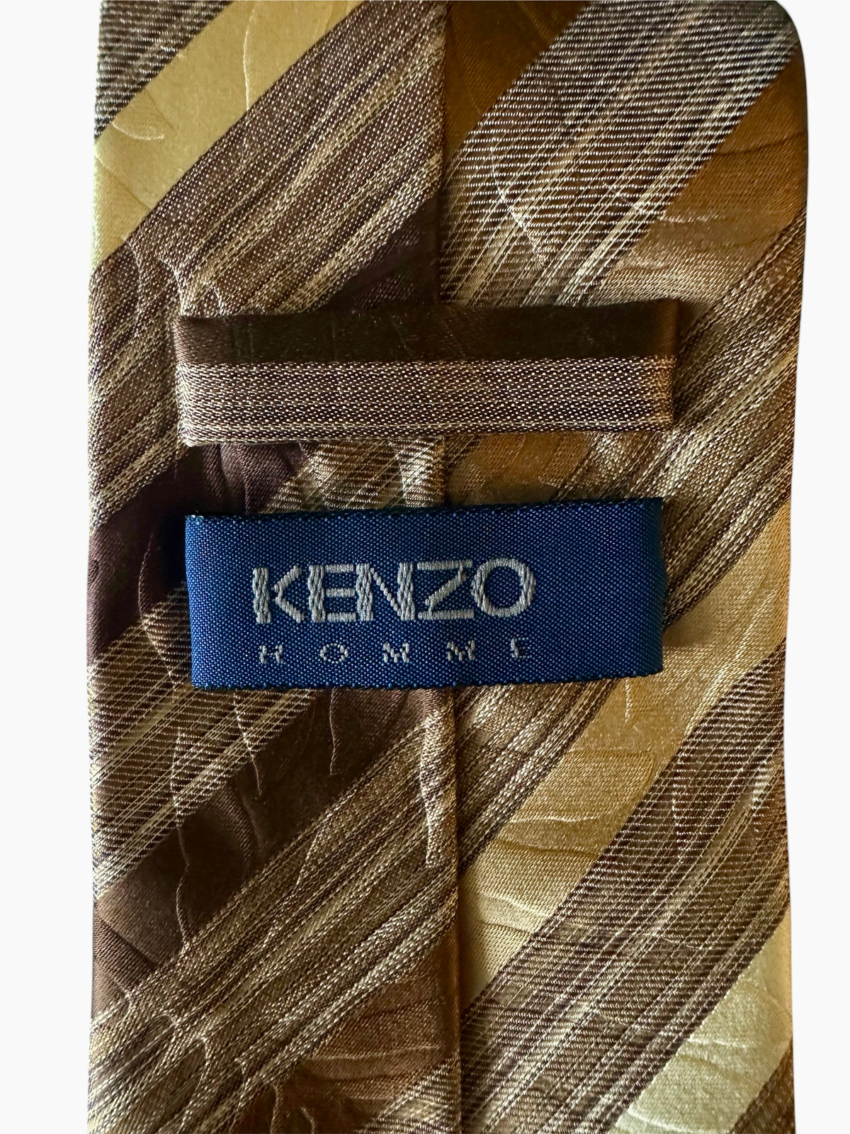 Kenzo Paris Cravate Soie Beige Vintage Made in Italy