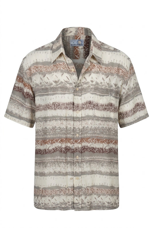 Chemise homme à manches courtes Wold of basic en soie – Seconde main luxe – VestiaireFMR Genève Suisse