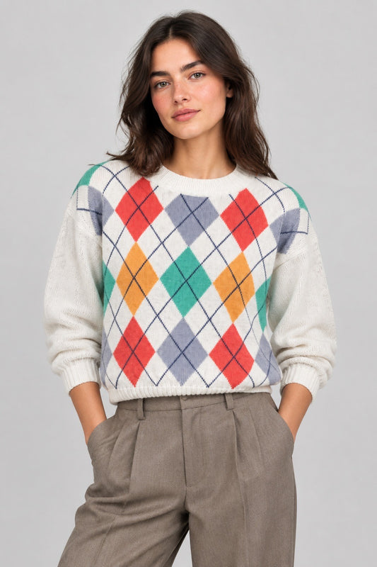Pull coton vintage oversize United Colors of Benetton Made in Italy années 80 — VestiaireFMR Genève