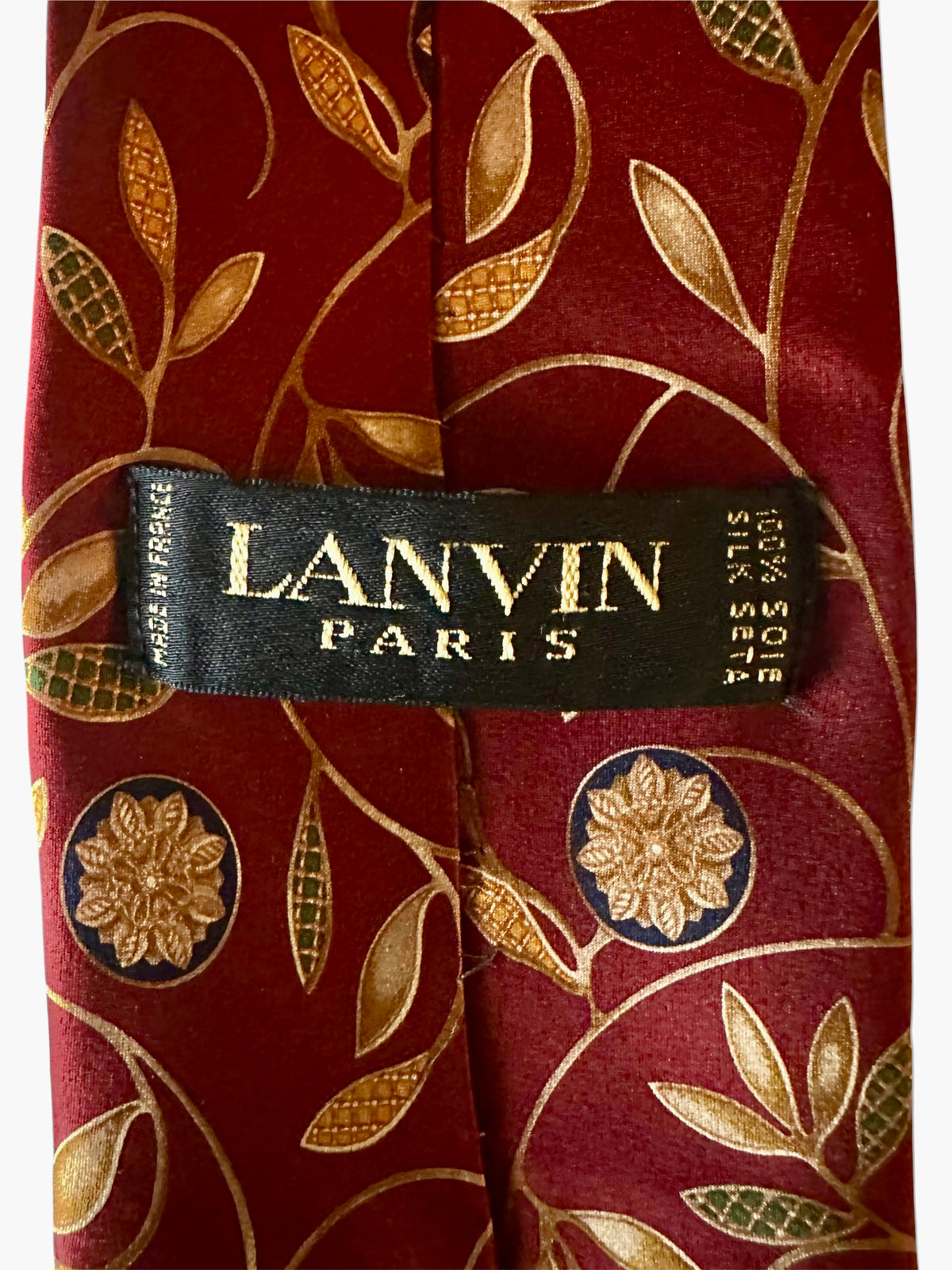 Lanvin Paris Cravate Soie Brun Vintage Made in France
