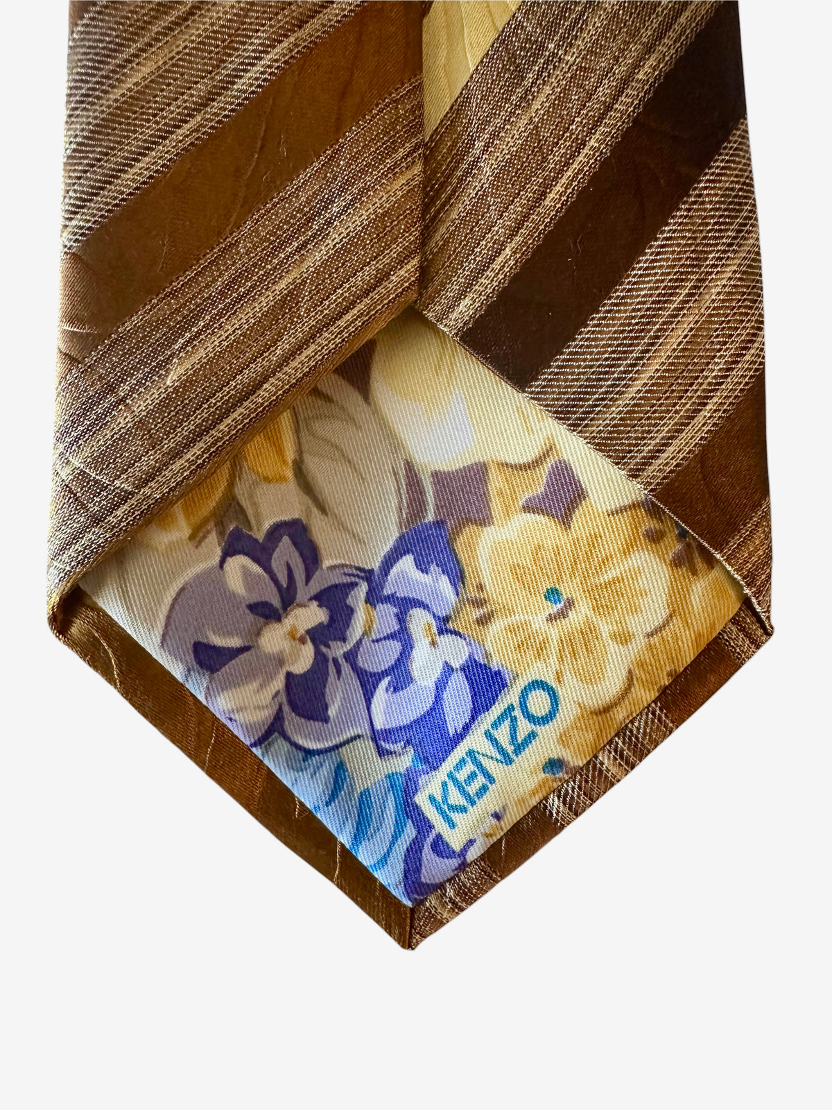 Kenzo Paris Cravate Soie Beige Vintage Made in Italy