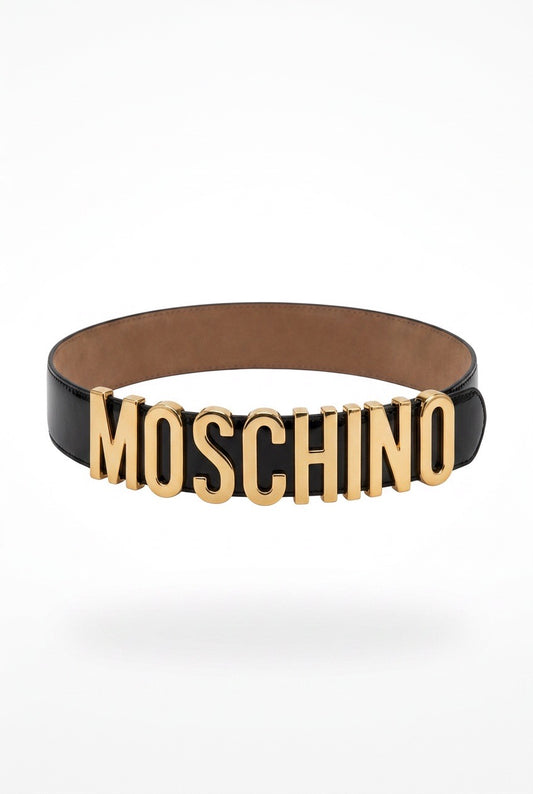 Ceinture Moschino femme en cuir fabrication par Redwall  – Seconde main luxe – VestiaireFMR Genève Suisse