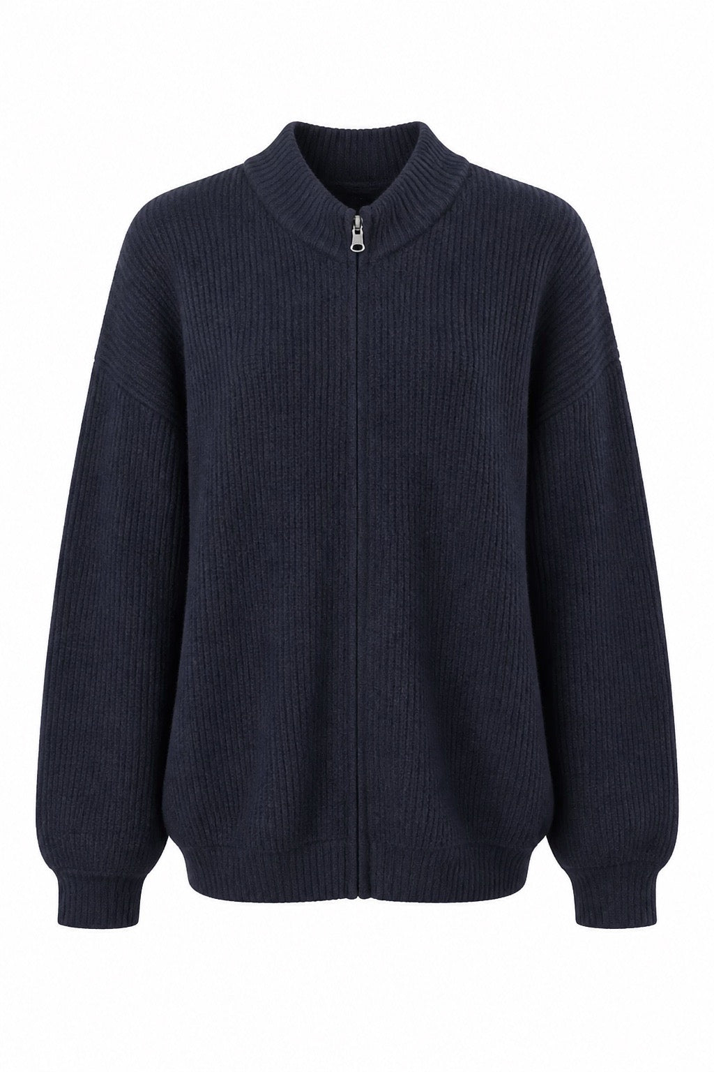 Pull homme zippé Francesco Smalto réversible en cachemire de face couleur bleu marine – Seconde main luxe – VestiaireFMR Genève Suisse