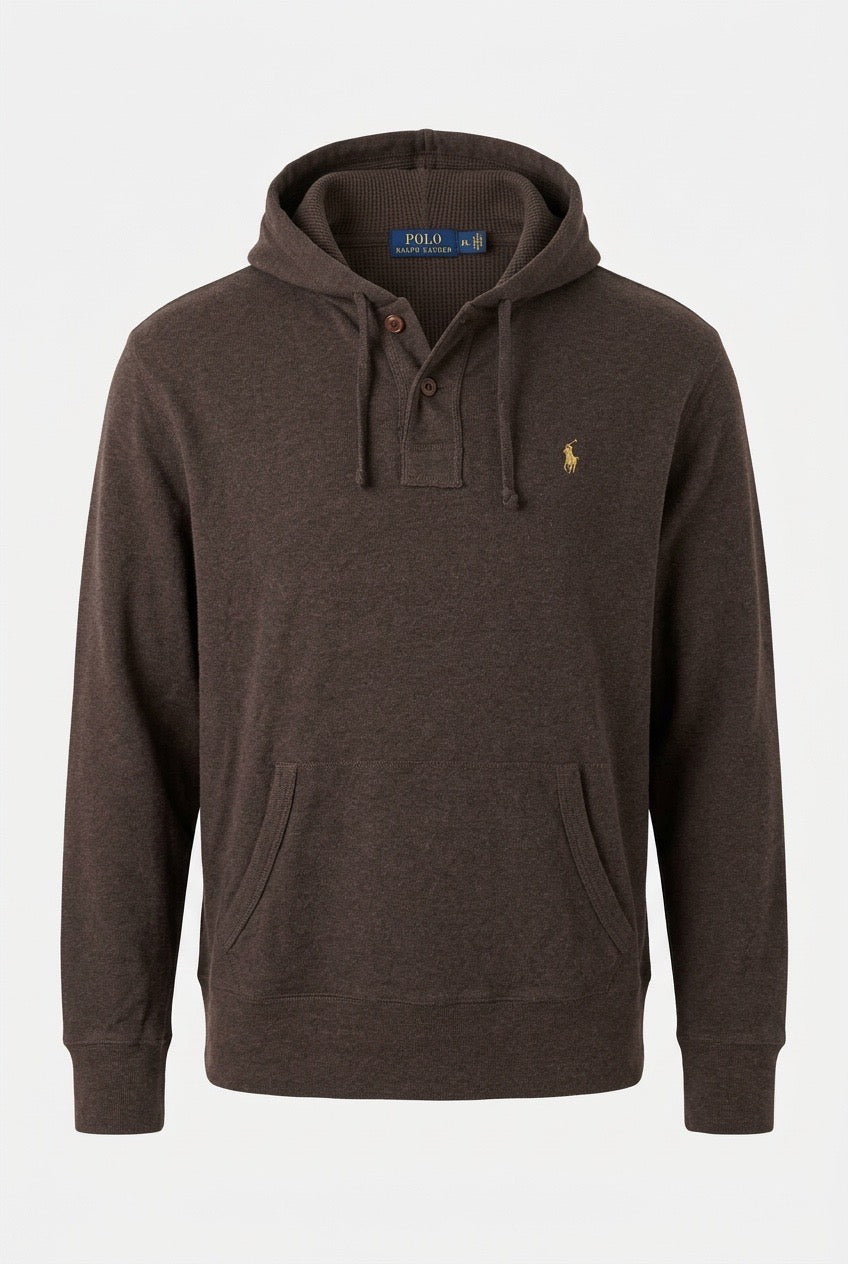 Hoodie Polo Ralph Lauren marron face capuche — Seconde Main VestiaireFMR
