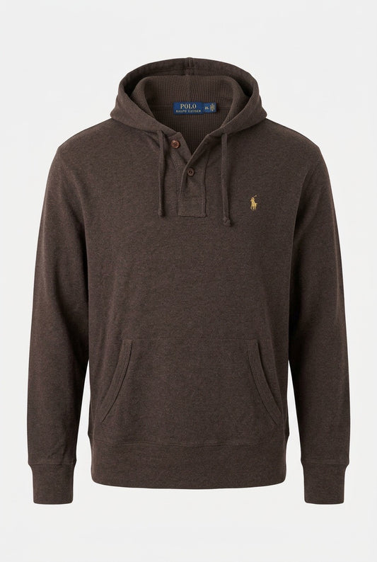 Hoodie Polo Ralph Lauren marron face capuche — Seconde Main VestiaireFMR