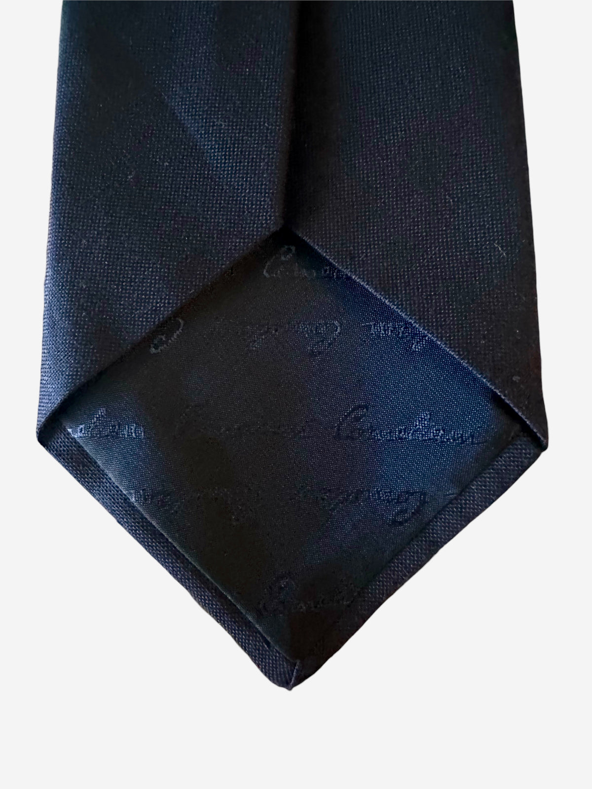 Corneliani Cravate Lin et Soie Bleu Marine Made in Italy