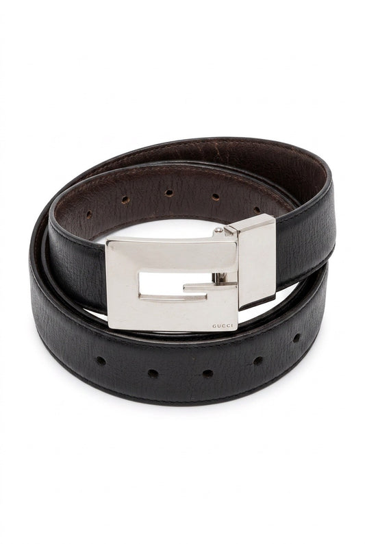 Ceinture homme en cuir Gucci  – Seconde main luxe – VestiaireFMR Genève Suisse