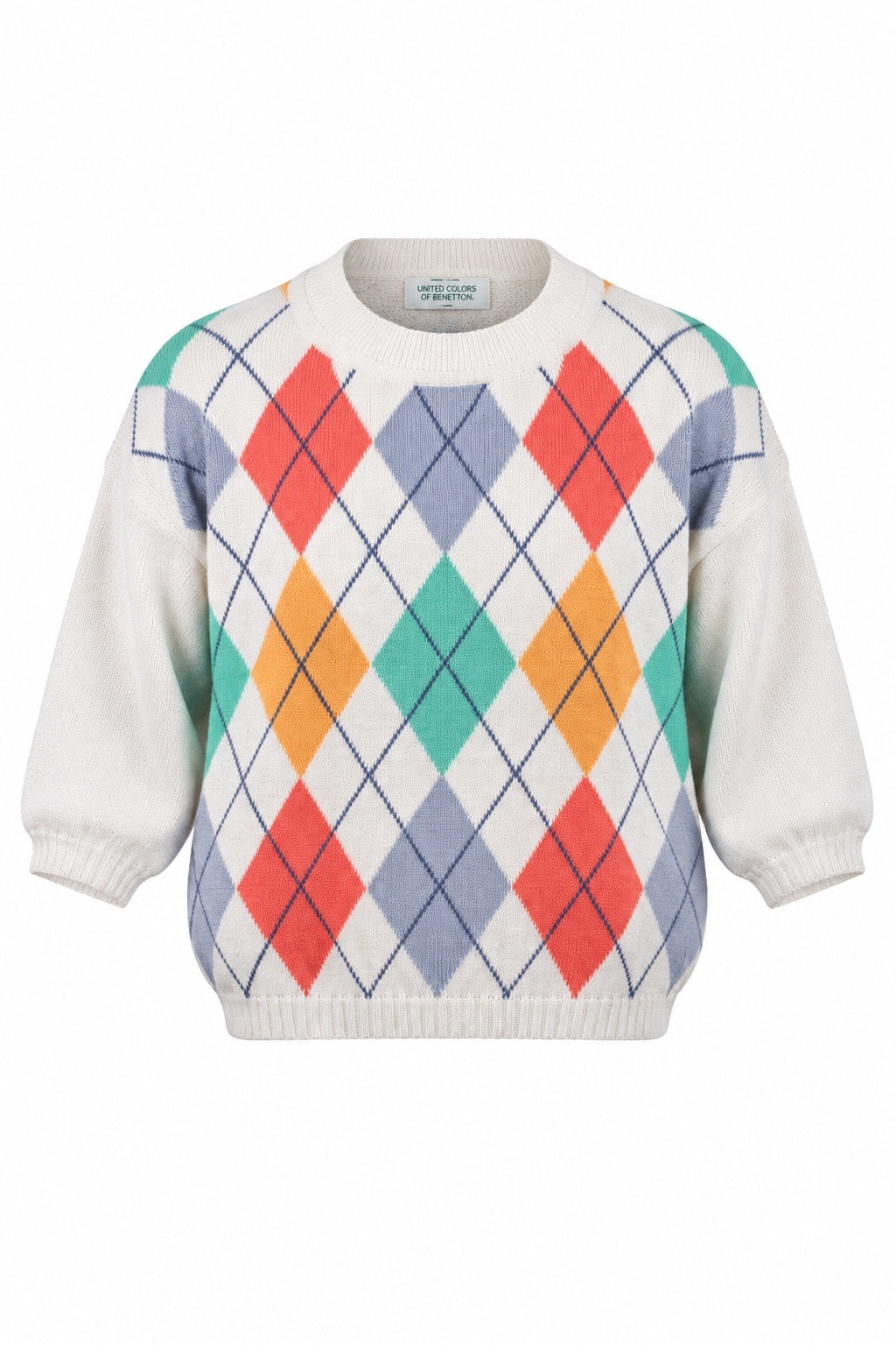 Pull Benetton vintage oversize coton face — Seconde Main VestiaireFMR