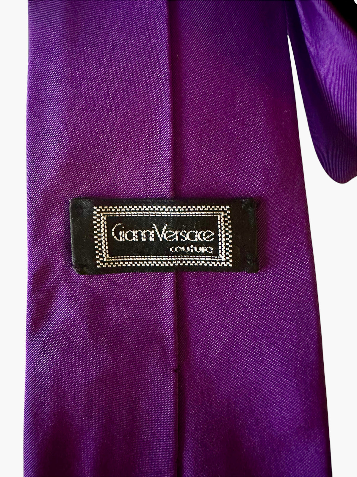 Gianni Versace Cravate Soie Violet Vintage Made in Italy