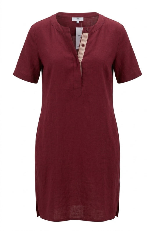 Robe en lin bordeaux neuve Peter Hahn - Seconde main luxe - VestiaireFMR Genève Suisse