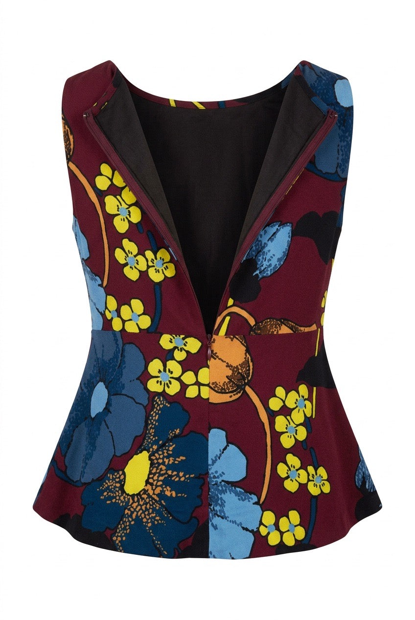 Haut de dos sans manches Marni imprimé floral viscose – Seconde Main luxe – VestiaireFMR Genève Suisse"