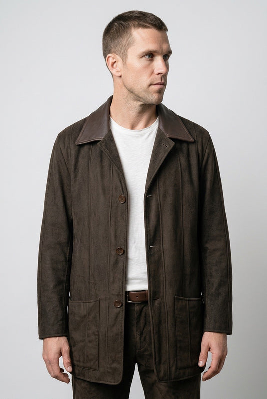 Homme portant un manteau Cabasso vintage – Seconde main luxe – VestiaireFMR Genève Suisse