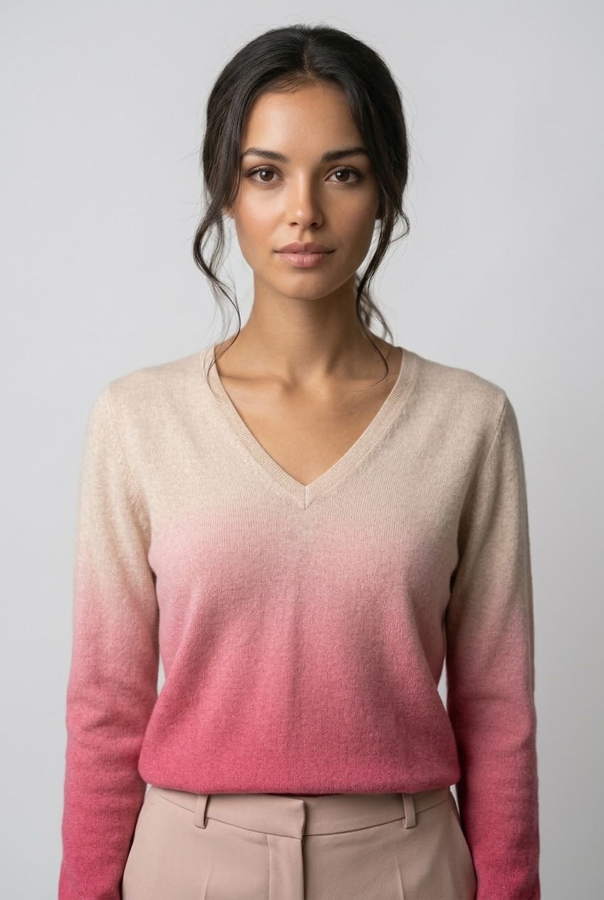 Femme portant un pull Eric Bompard en cachemire – Seconde main luxe – VestiaireFMR Genève Suisse