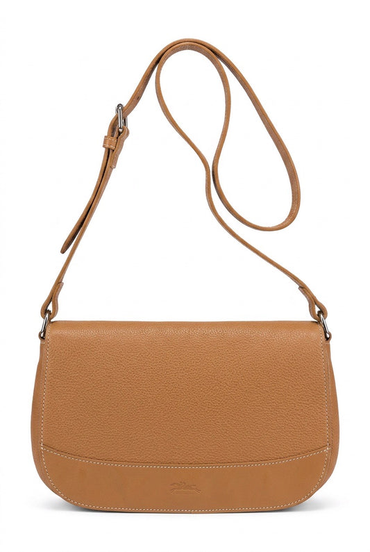 Sac a bandoulière roseau cuir beige Longchamp – Seconde main luxe – VestiaireFMR Genève Suisse