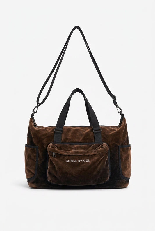 Sac velours marron Sonia Rykiel – Seconde main luxe – VestiaireFMR Genève Suisse