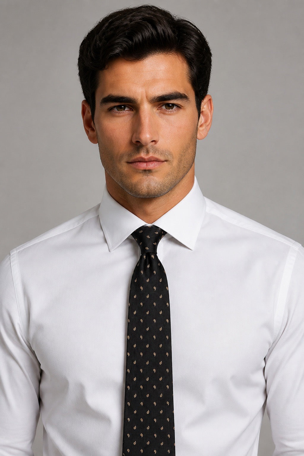 Homme portant une cravate en soie  vintage Polo Ralph Lauren – Seconde main luxe – VestiaireFMR Genève Suisse