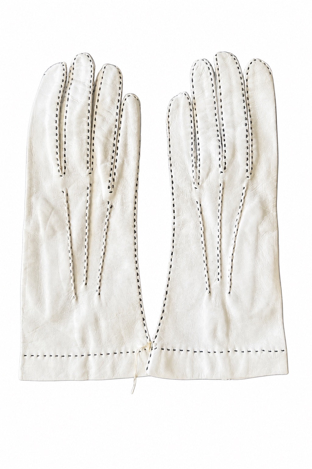Gants en cuir blanc Ramax Grenoble vinatage – Seconde main luxe – VestiaireFMR Genève Suisse