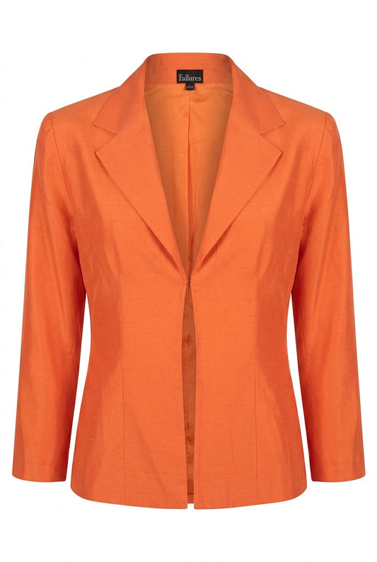 Blazer en soie orange Spengler Allures – Seconde main luxe – VestiaireFMR Genève Suisse