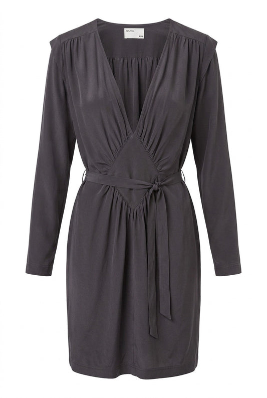 Robe Rützou en Soie Anthracite – Seconde main luxe – VestiaireFMR Genève Suisse