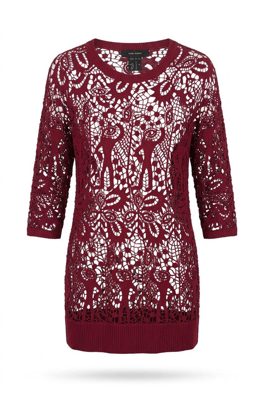 Tunique bordeaux en soie et coton Isabel Marant - Seconde main luxe – VestiaireFMR Genève Suisse