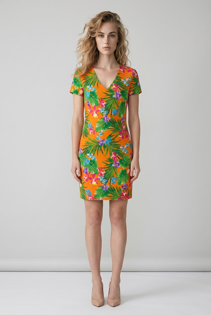 Femme portant la robe Ralph Lauren black label vintage – Seconde main luxe – VestiaireFMR Genève Suisse