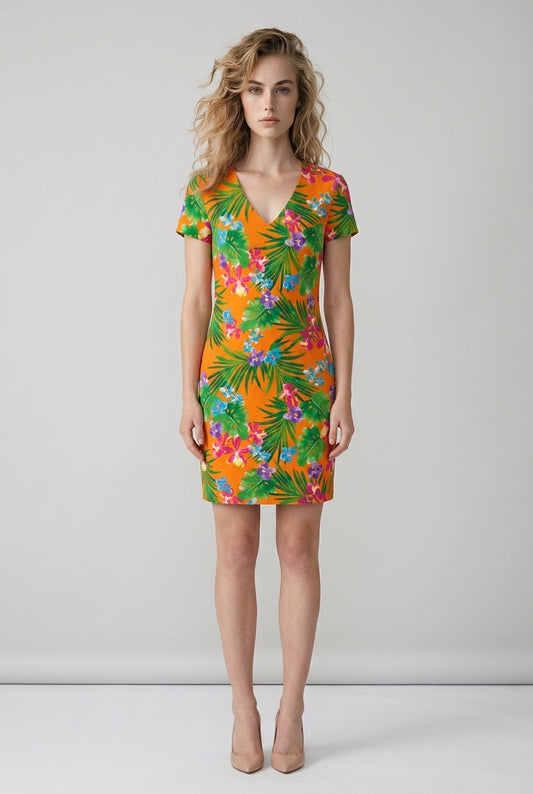 Femme portant la robe Ralph Lauren black label vintage – Seconde main luxe – VestiaireFMR Genève Suisse
