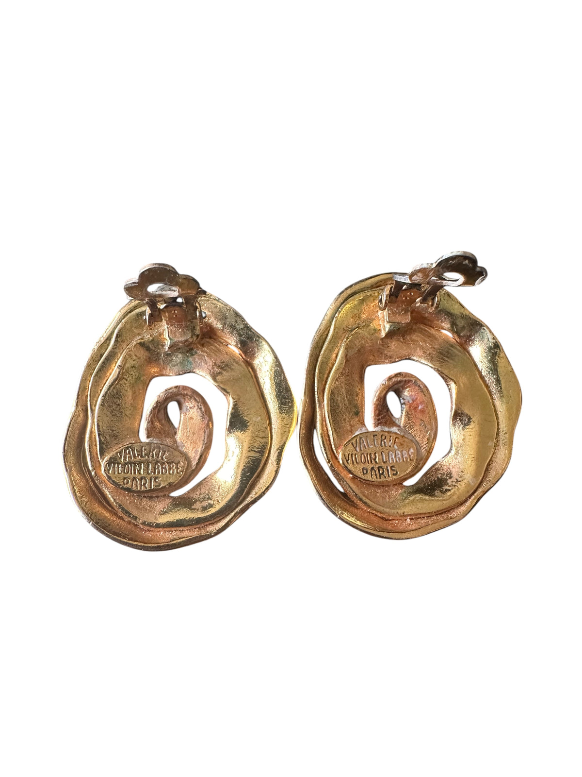 Valérie Viloin Labbé Paris Clips d'oreilles Métal doré Vintage