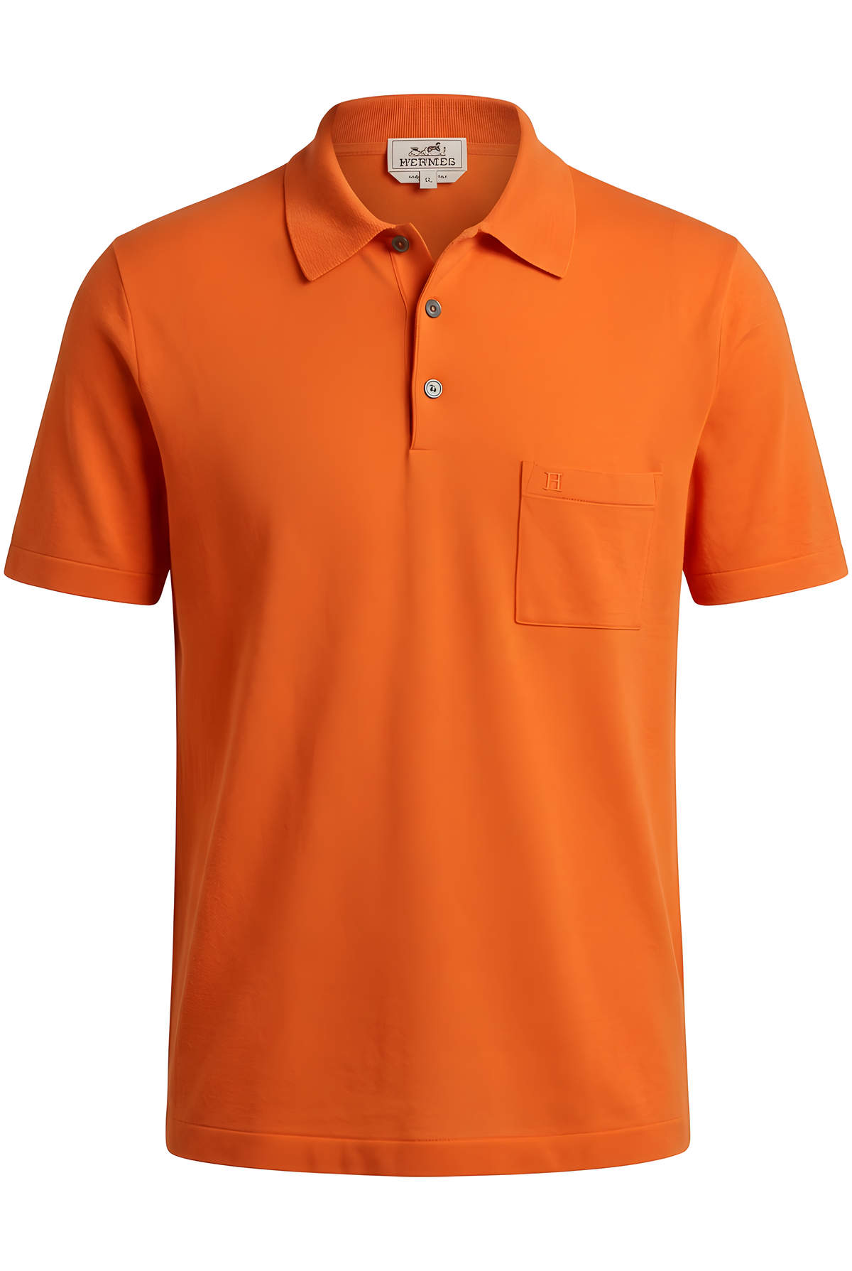 Polo homme en coton orange Hermès - Seconde main luxe - VestiaireFMR Genève Suisse