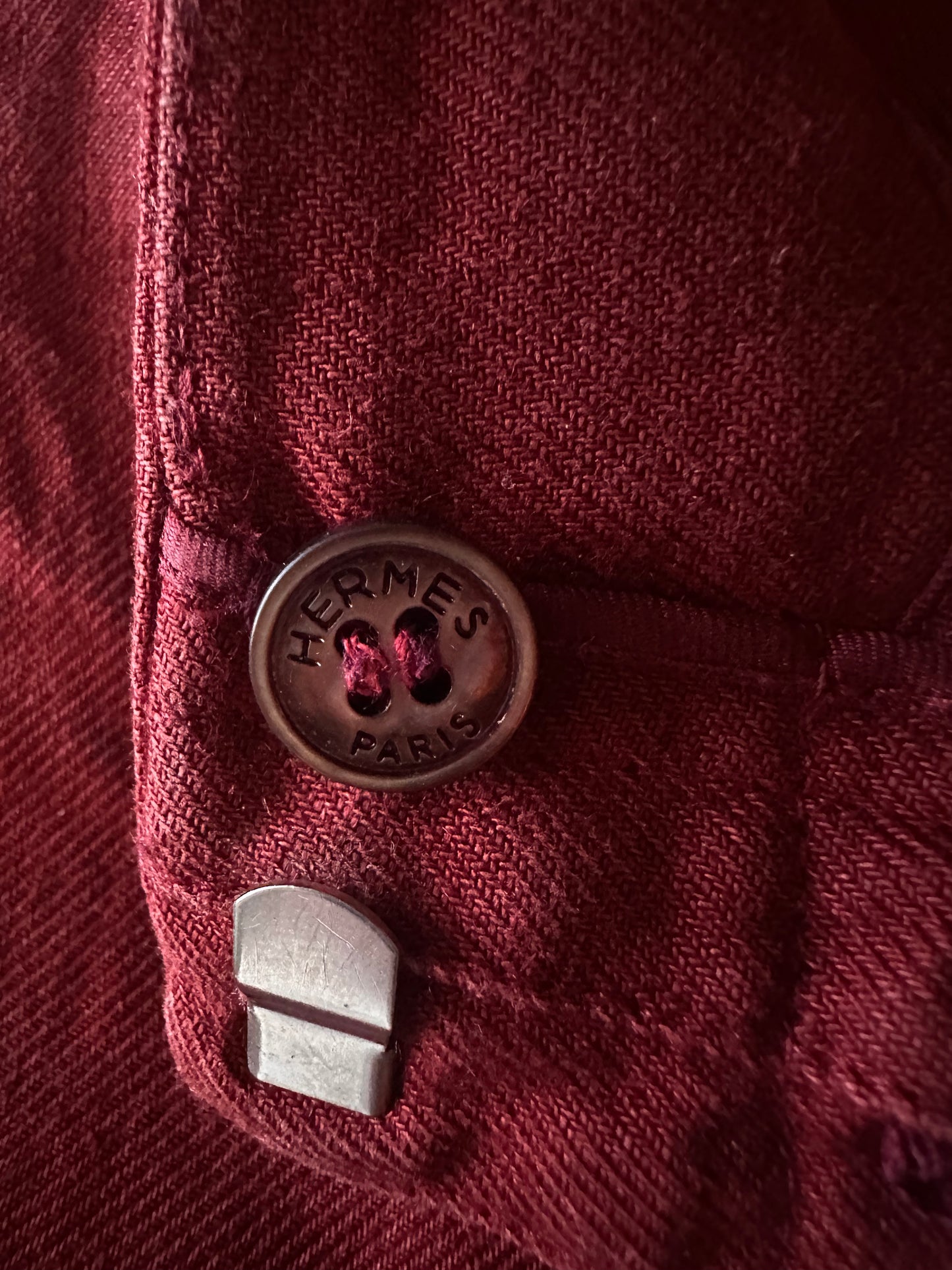 Hermès Paris Pantalon Lin Rouge Brique Vintage